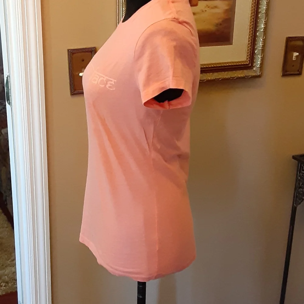 The North Face light coral cap sleeve tee shirt Swirl Pattern  size Medium EUC - Picture 4 of 6